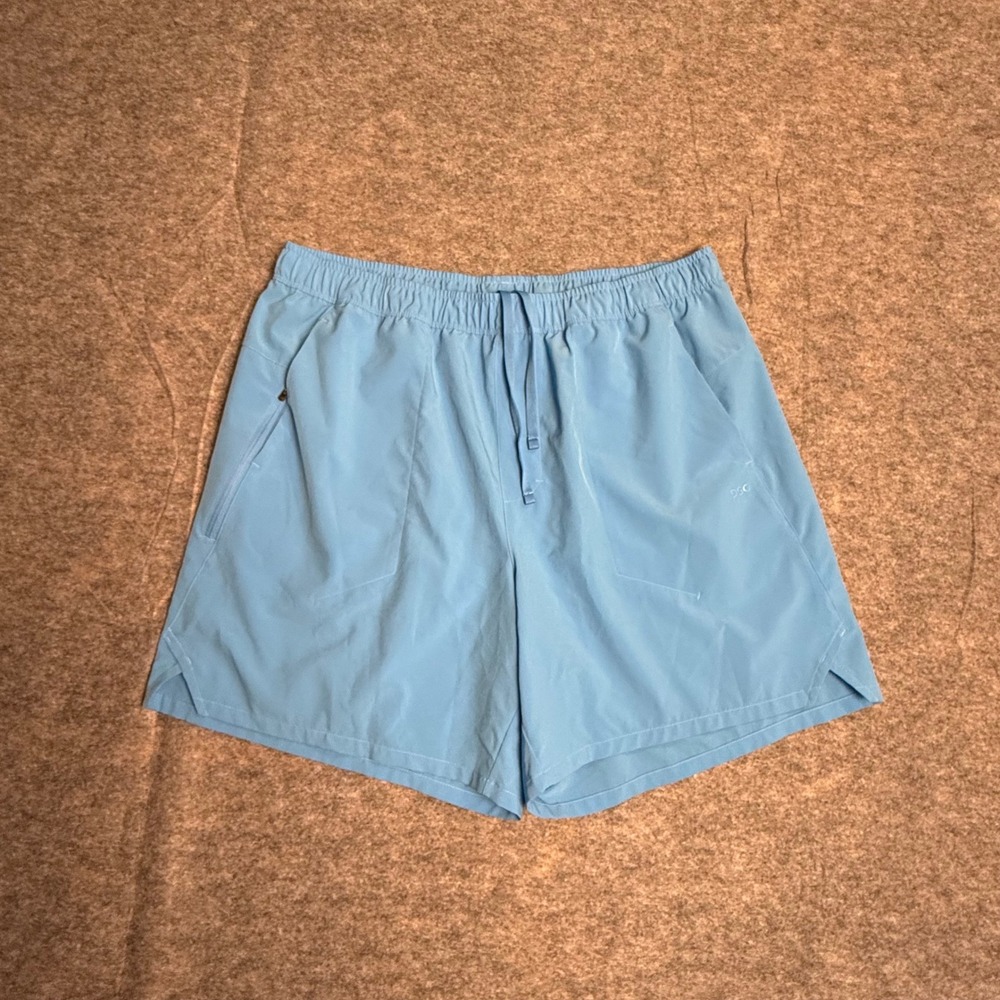 DSG Athletic Shorts Mens L Blue Performance Running Training Gym Pockets